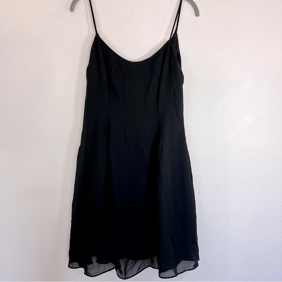 Vintage Sheer Black Spaghetti Strap Mini Dress SZ Small - Picture 4 of 9